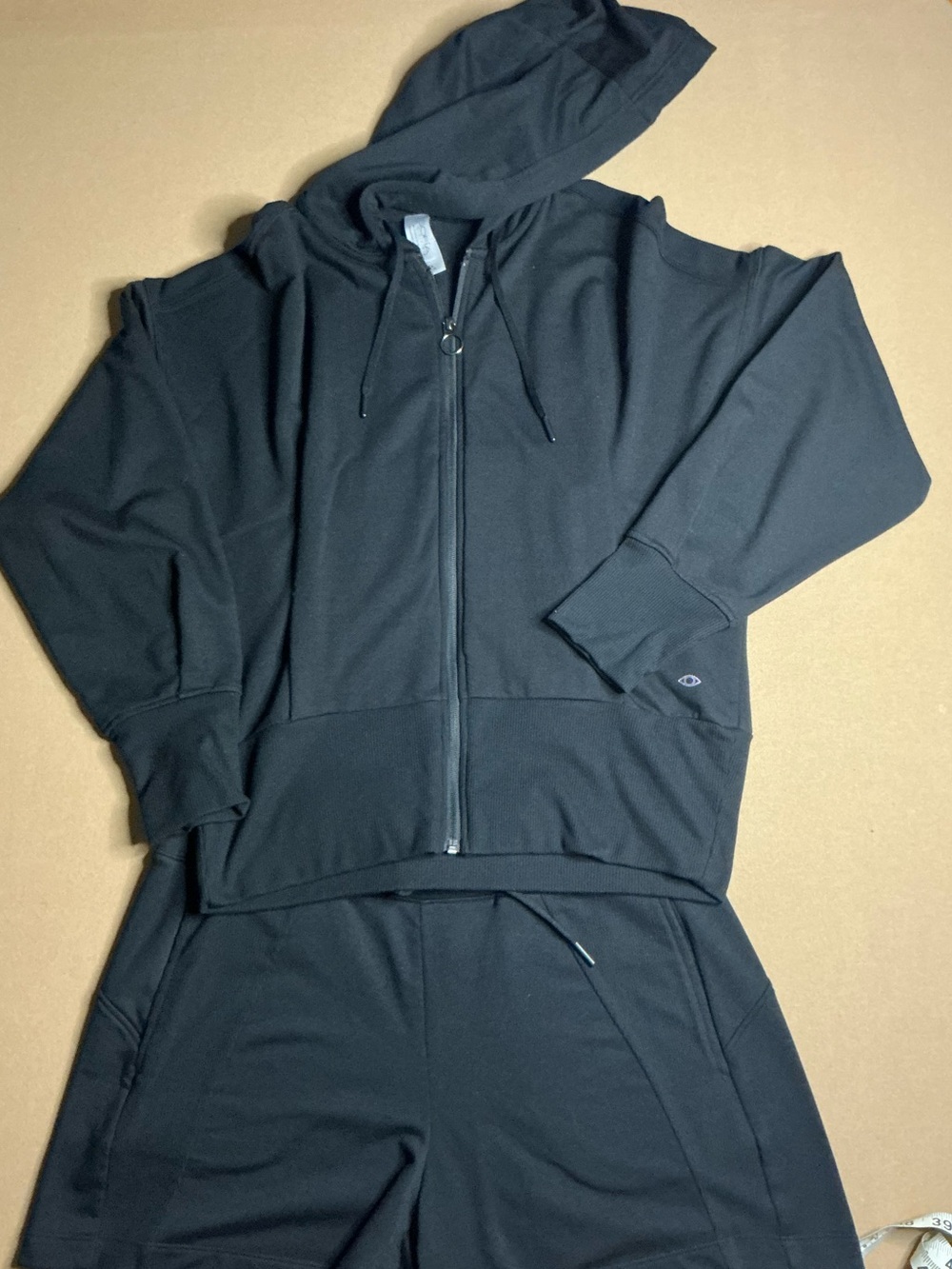 Two piece shorts and hoodie jacket set